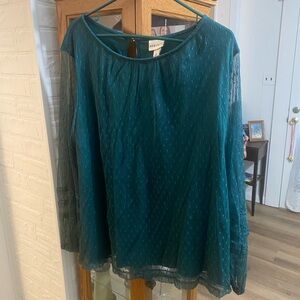 Ava & Viv Deep Teal Women's Blouse